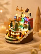 ADORNO NAVIDEÑO PUEBLO Y TREN C/U - Miniatura 7