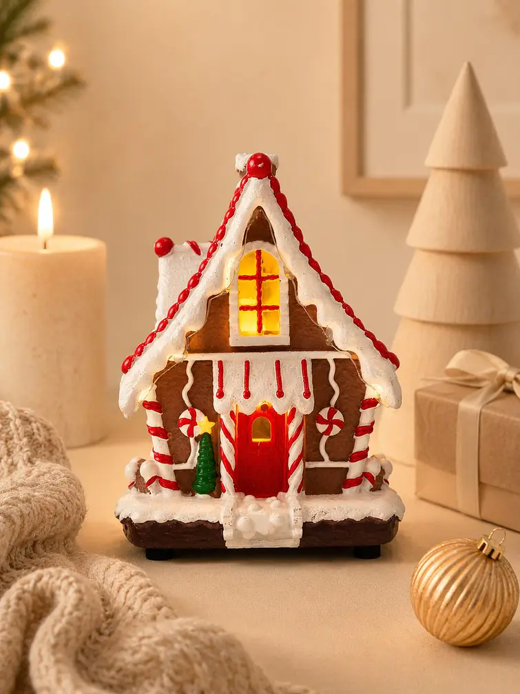 ADORNO NAVIDEÑO CASA DE JENGIBRE C/U 1