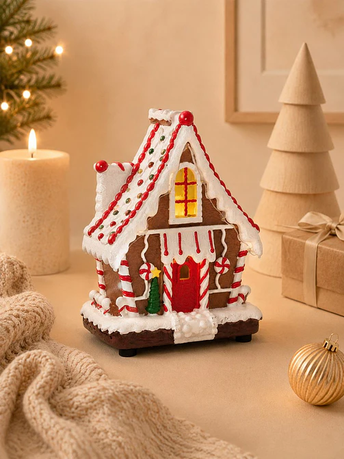 ADORNO NAVIDEÑO CASA DE JENGIBRE C/U 4