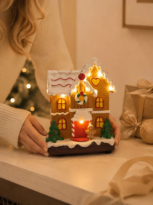 ADORNO NAVIDEÑO CASA DE JENGIBRE C/U 6