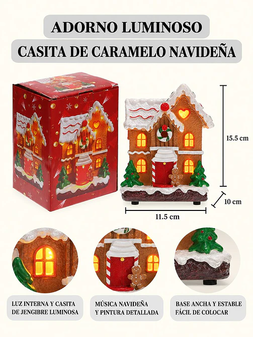 ADORNO NAVIDEÑO CASA DE JENGIBRE C/U 8