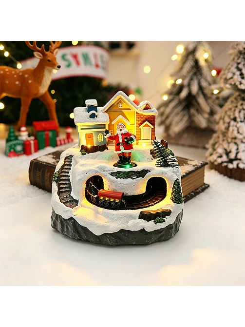 ADORNO NAVIDEÑO PUEBLO Y TREN C/U 4