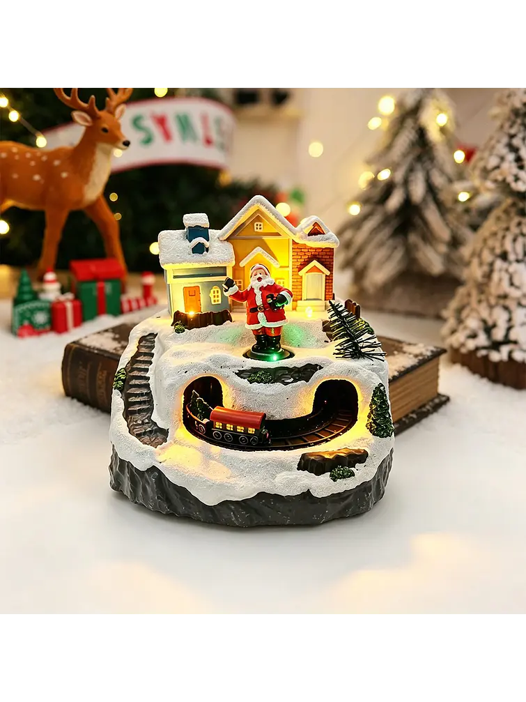 ADORNO NAVIDEÑO PUEBLO Y TREN C/U 4