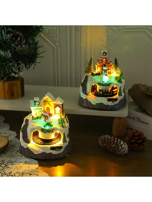 ADORNO NAVIDEÑO PUEBLO Y TREN C/U 6