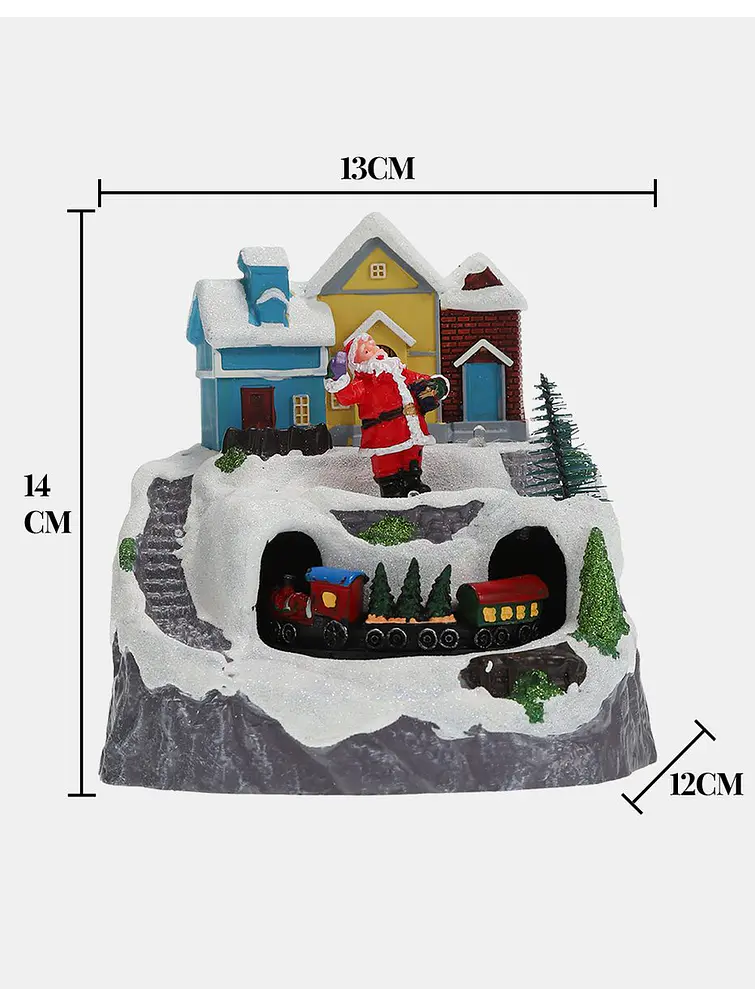 ADORNO NAVIDEÑO PUEBLO Y TREN C/U 7