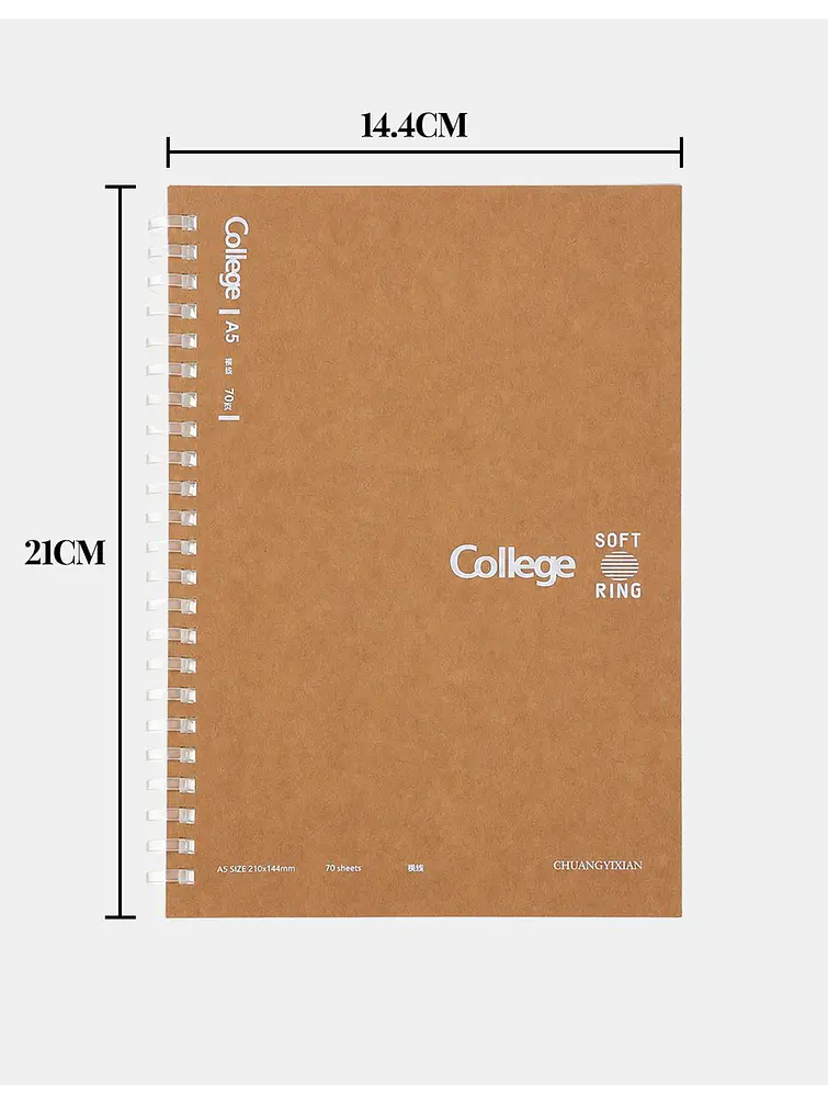 CUADERNO CON HOJAS RAYADAS A5 C/U 6