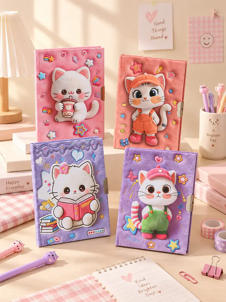 SET DE DIARIO INTIMO GATO C/U 1