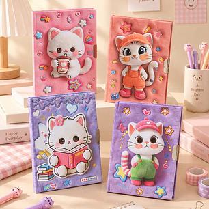SET DE DIARIO INTIMO GATO C/U