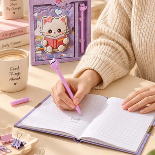 SET DE DIARIO INTIMO GATO C/U