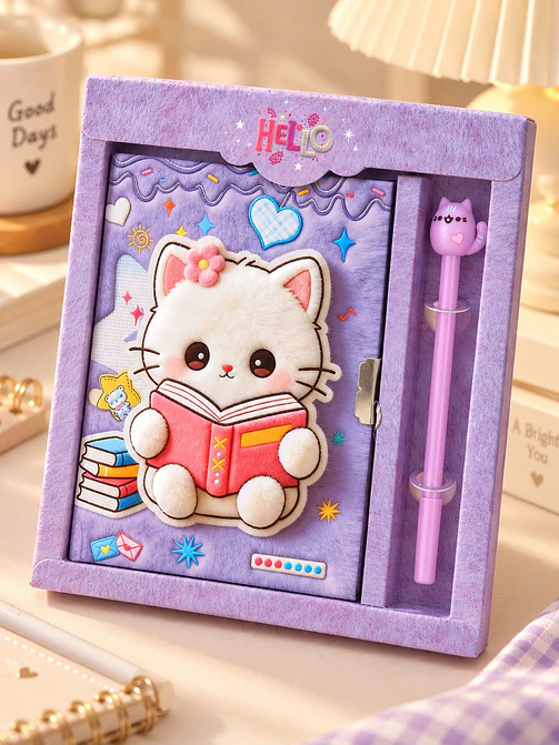 SET DE DIARIO INTIMO GATO C/U 3