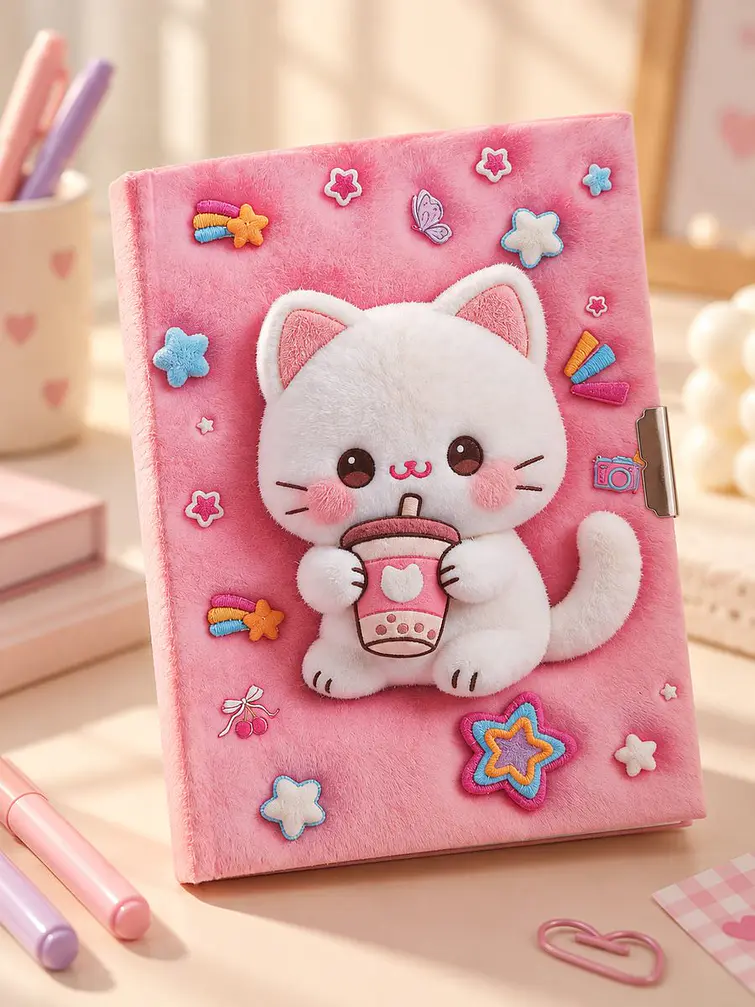 SET DE DIARIO INTIMO GATO C/U 4
