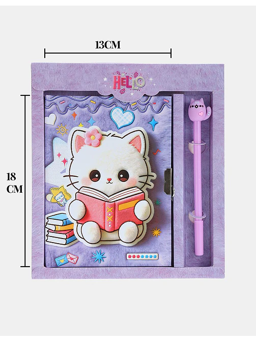 SET DE DIARIO INTIMO GATO C/U 6