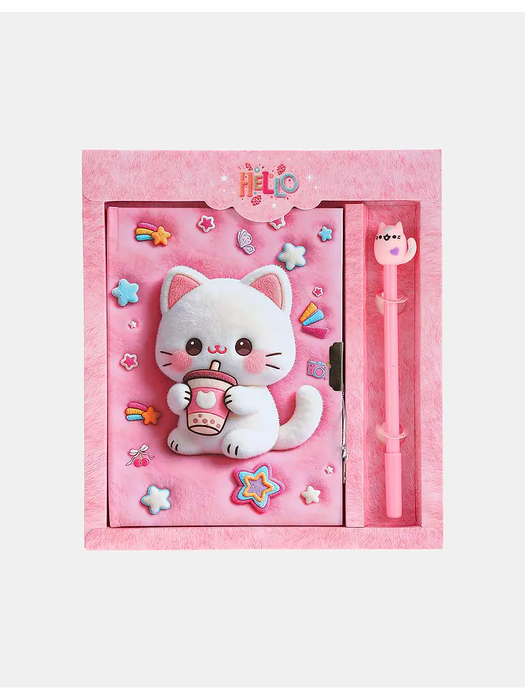 SET DE DIARIO INTIMO GATO C/U 8