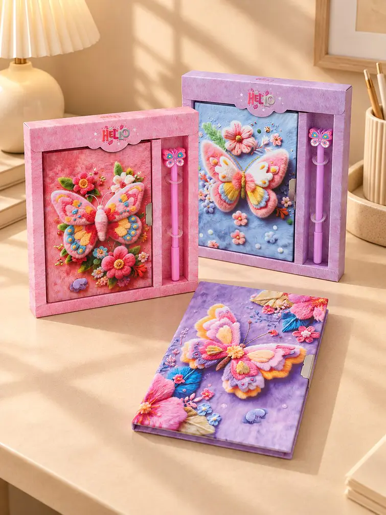 SET DE DIARIO INTIMO MARIPOSA C/U 1