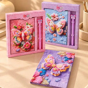 SET DE DIARIO INTIMO MARIPOSA C/U