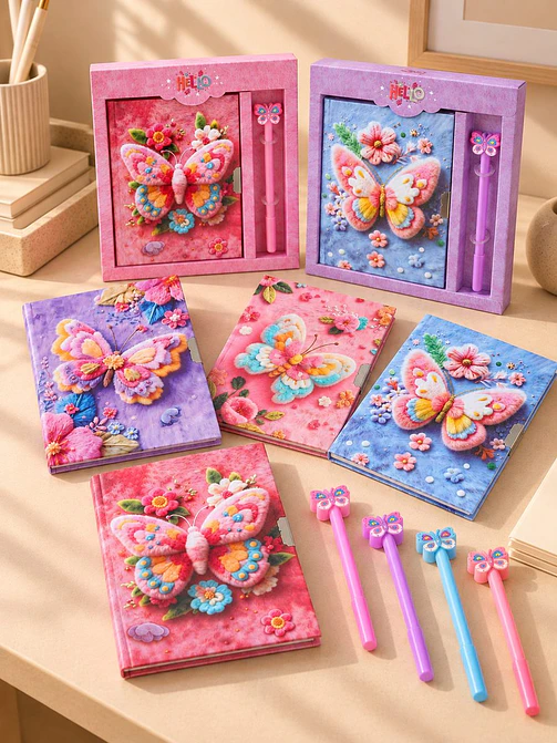 SET DE DIARIO INTIMO MARIPOSA C/U 3