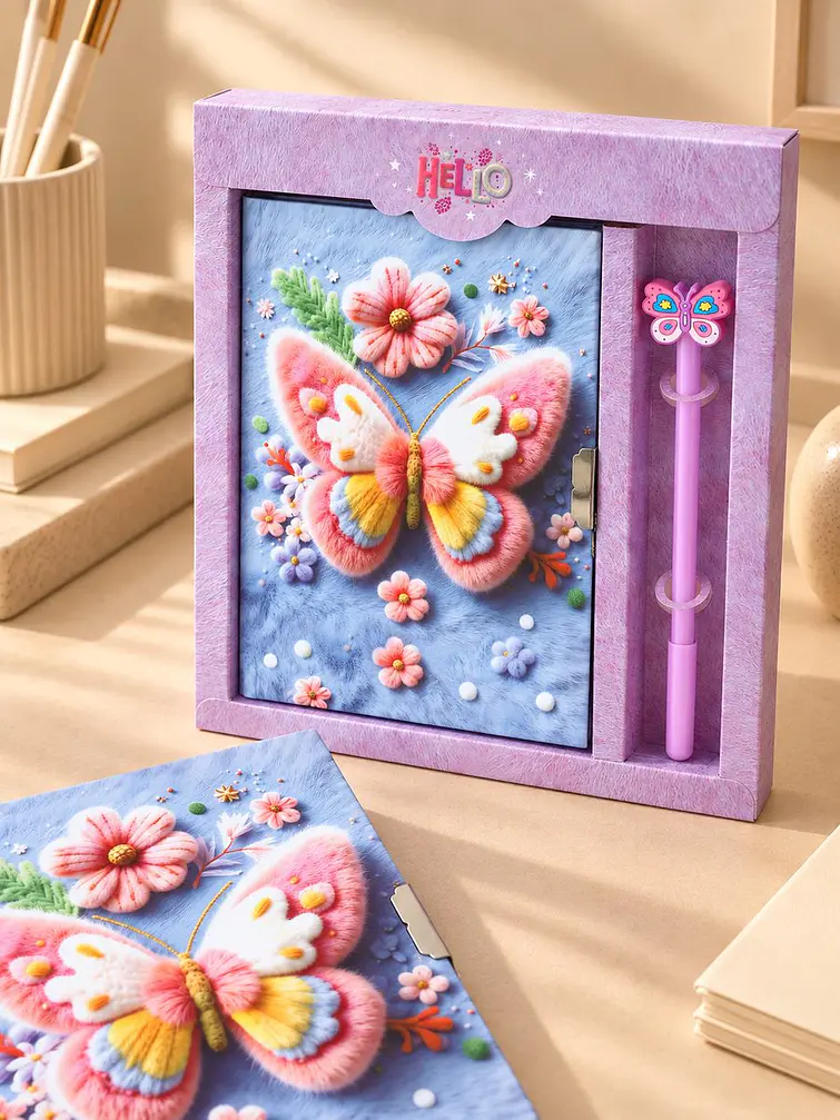 SET DE DIARIO INTIMO MARIPOSA C/U 4