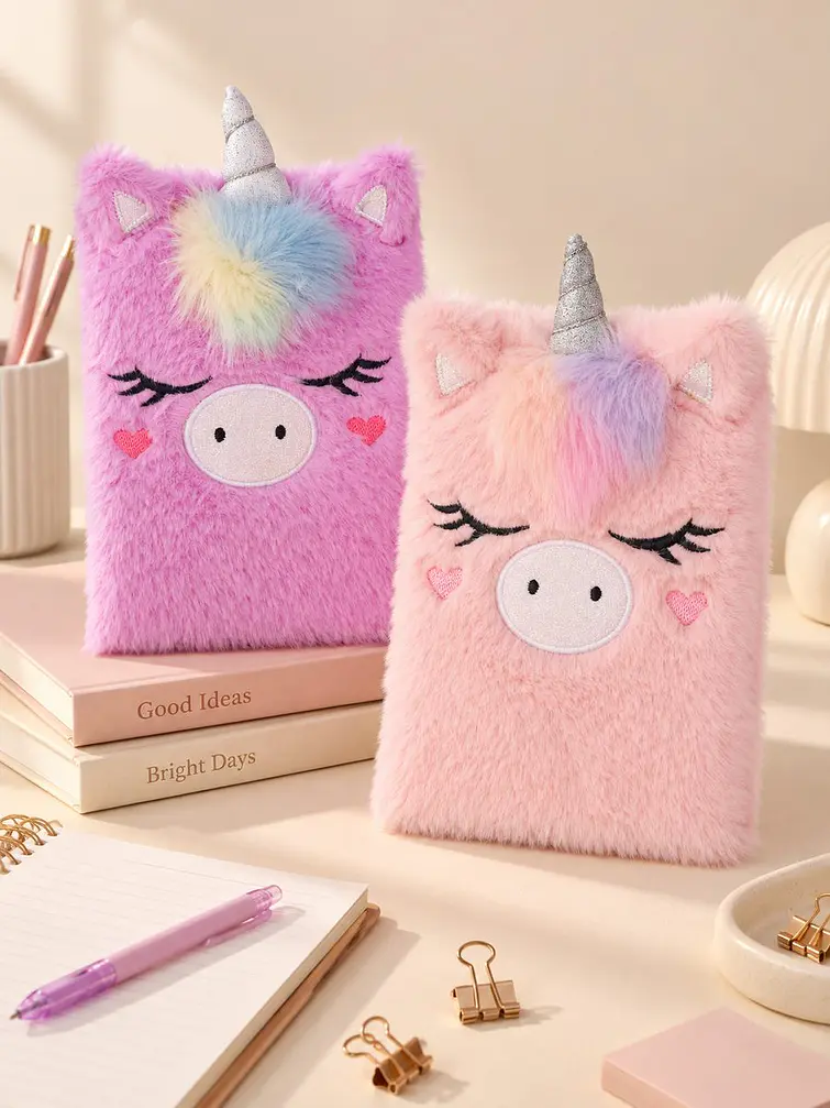 CUADERNO DE PELUCHE UNICORNIO A5 C/U 1