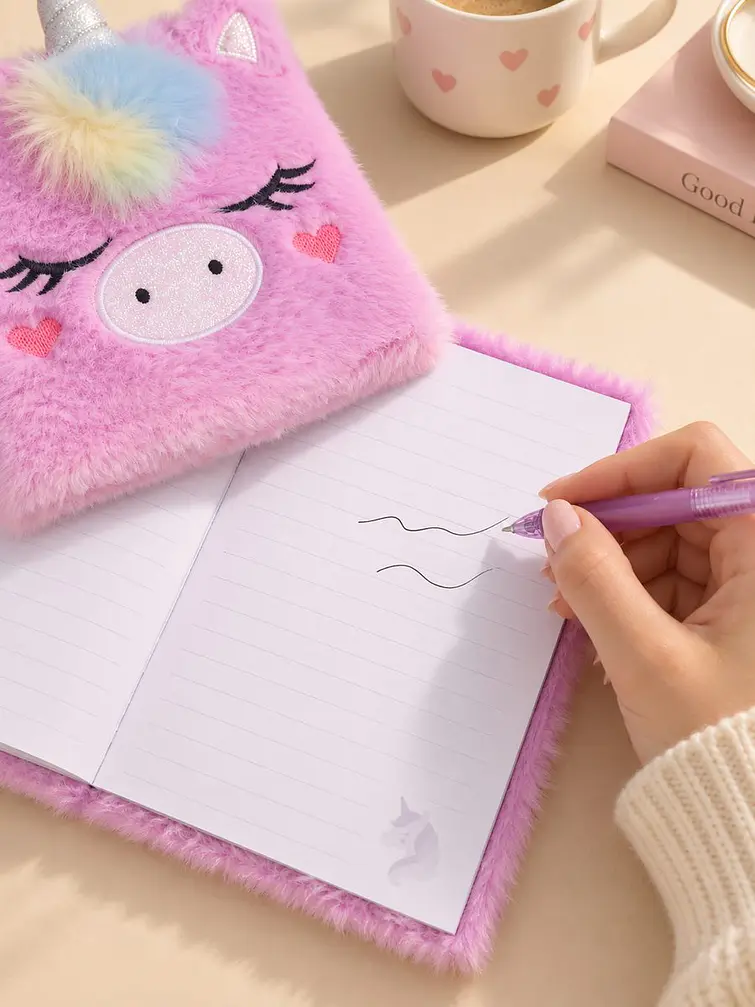 CUADERNO DE PELUCHE UNICORNIO A5 C/U 2