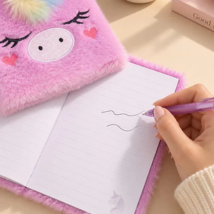 CUADERNO DE PELUCHE UNICORNIO A5 C/U