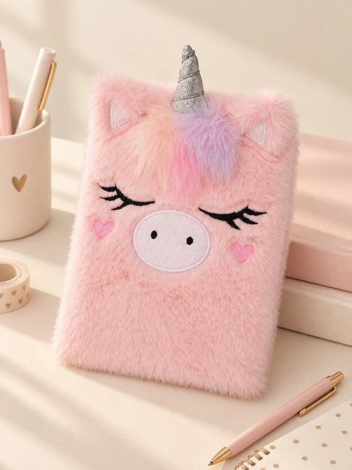 CUADERNO DE PELUCHE UNICORNIO A5 C/U 3