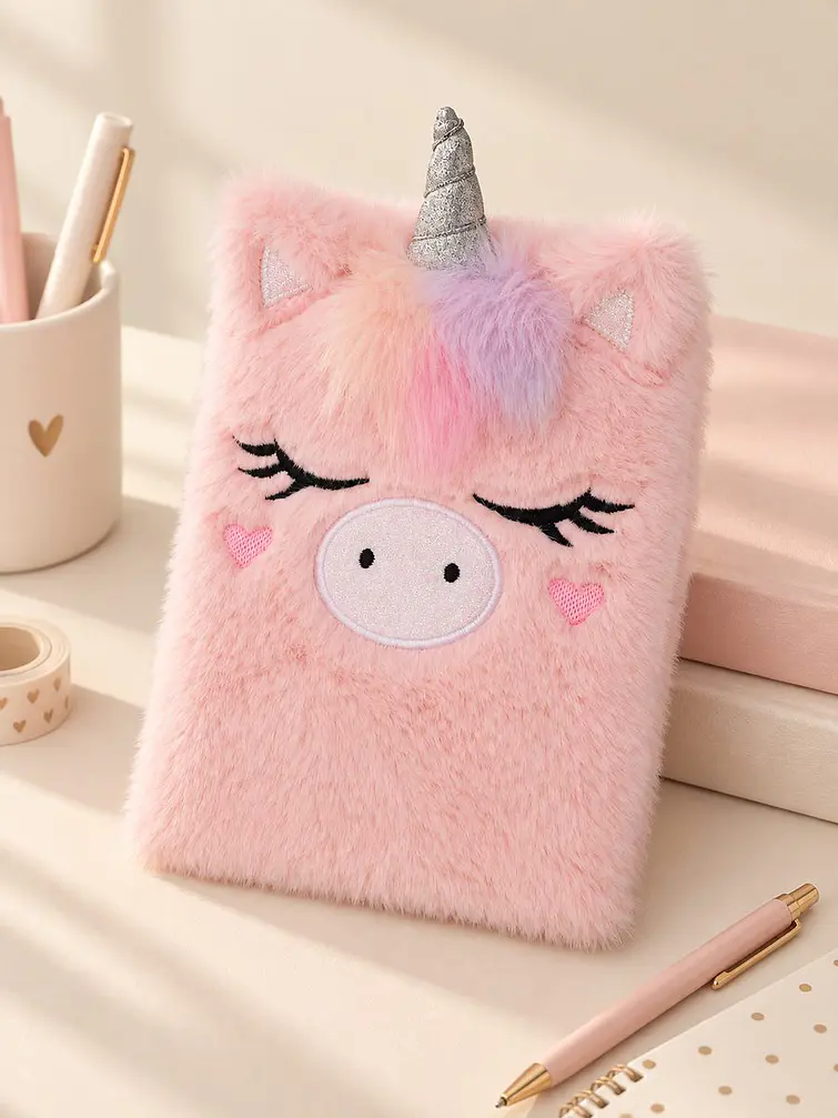 CUADERNO DE PELUCHE UNICORNIO A5 C/U 3