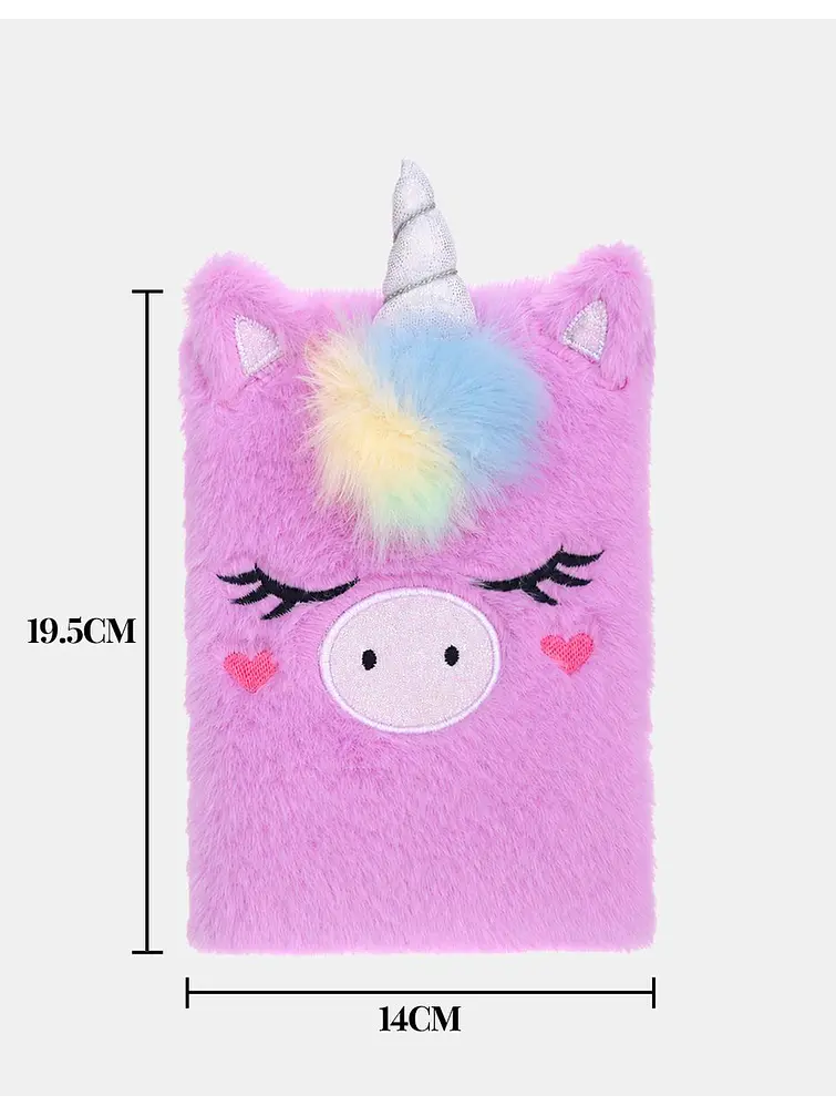 CUADERNO DE PELUCHE UNICORNIO A5 C/U 5