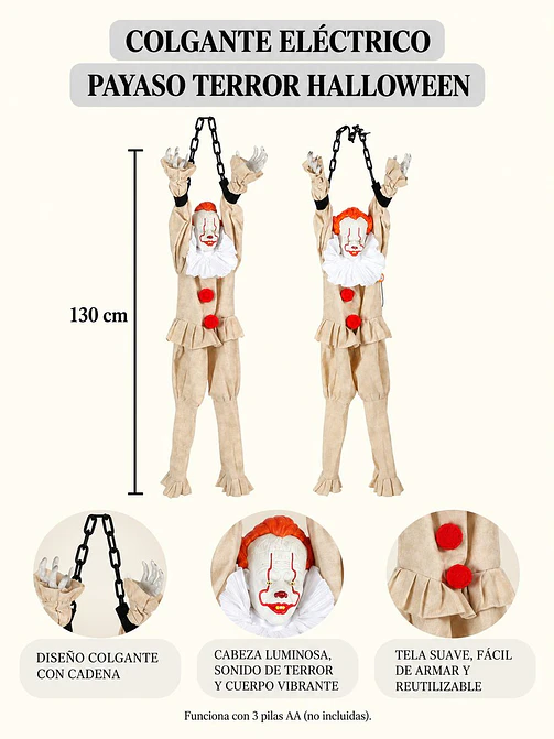 ADORNO PAYASO CON CADENAS C/U 7