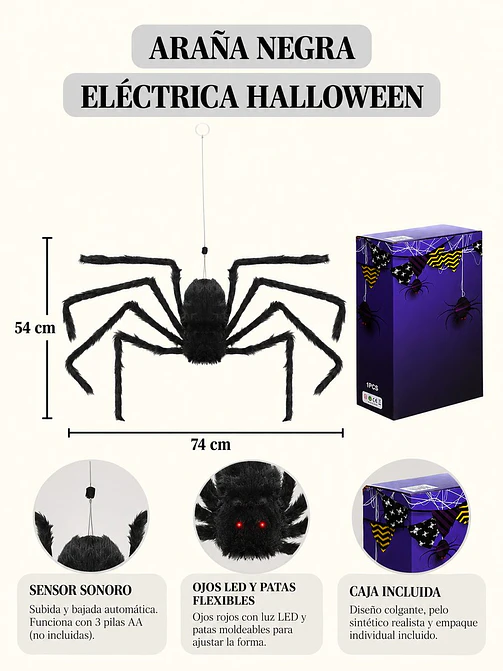 ADORNO DE HALLOWEEN ARAÑA C/U 8