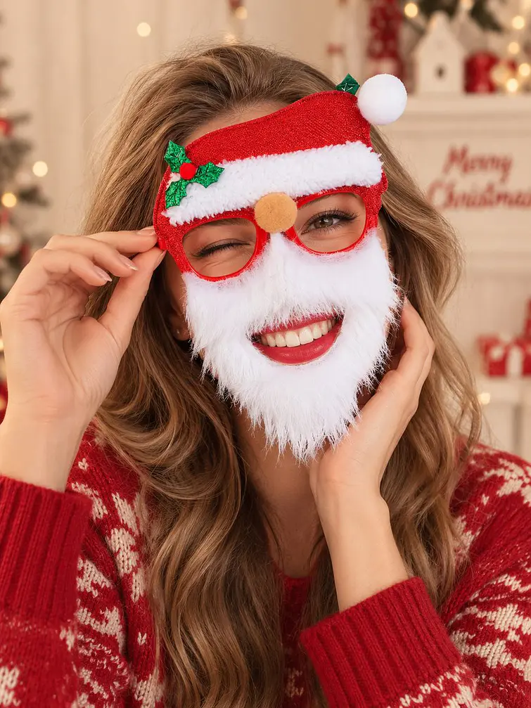 ANTEOJOS PAPA NOEL CON BARBA C/U 4