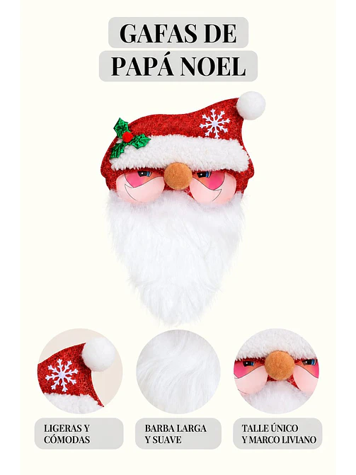 ANTEOJOS PAPA NOEL CON BARBA C/U 6