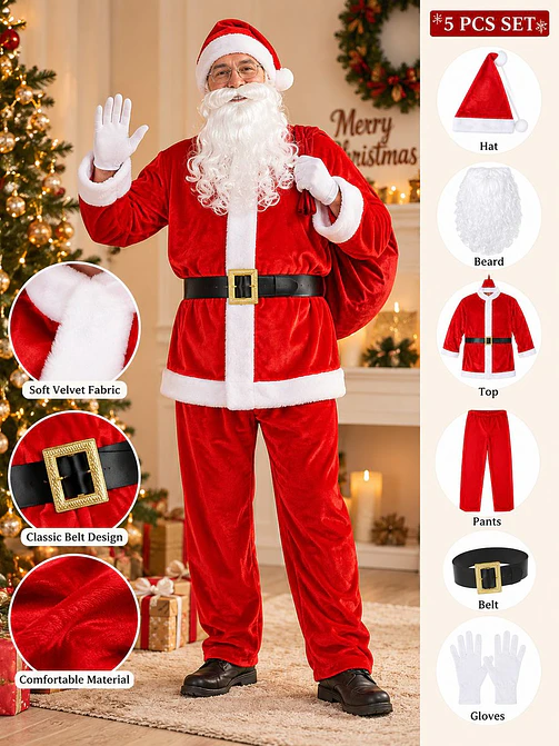 DISFRAZ PAPA NOEL PARA ADULOTS C/U 6