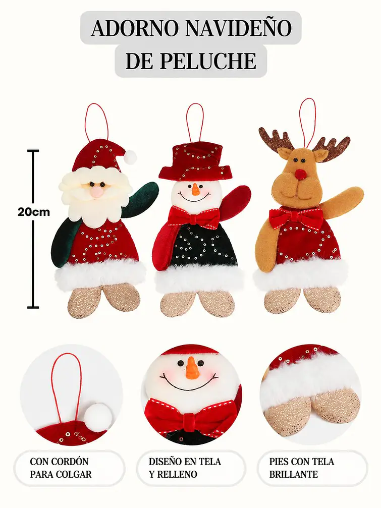 ADORNO DE NAVIDAD COLGANTE C/U 7