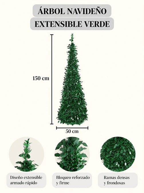 ARBOL DE NAVIDAD PLEGABLE C/U 6