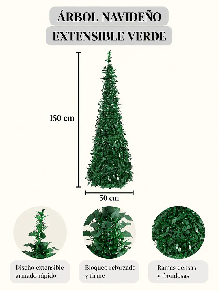 ARBOL DE NAVIDAD PLEGABLE C/U 6