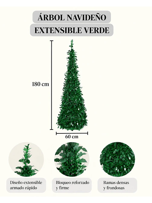 ARBOL DE NAVIDAD PLEGABLE C/U 6