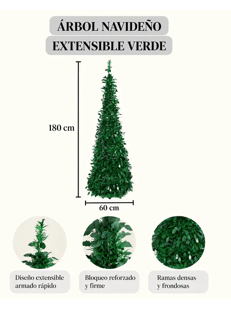 ARBOL DE NAVIDAD PLEGABLE C/U 6