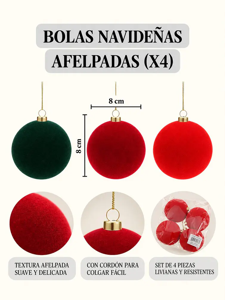 BOLAS DE NAVIDAD PCS*4 7