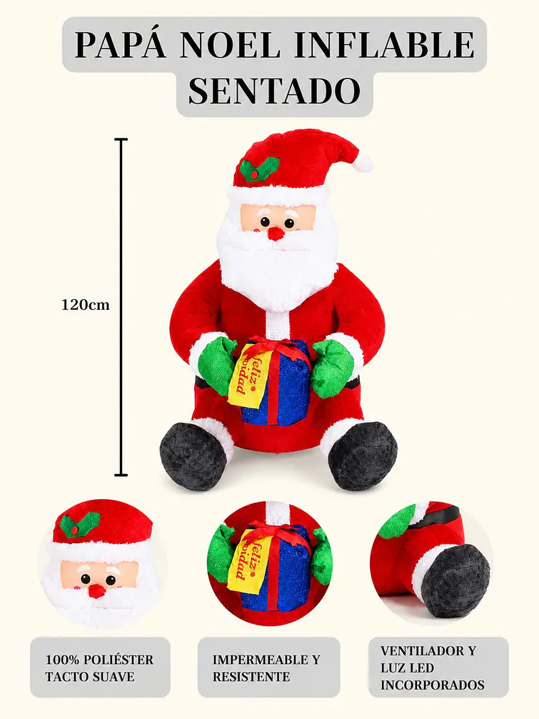 PAPA NOEL INFLABLE C/U 7