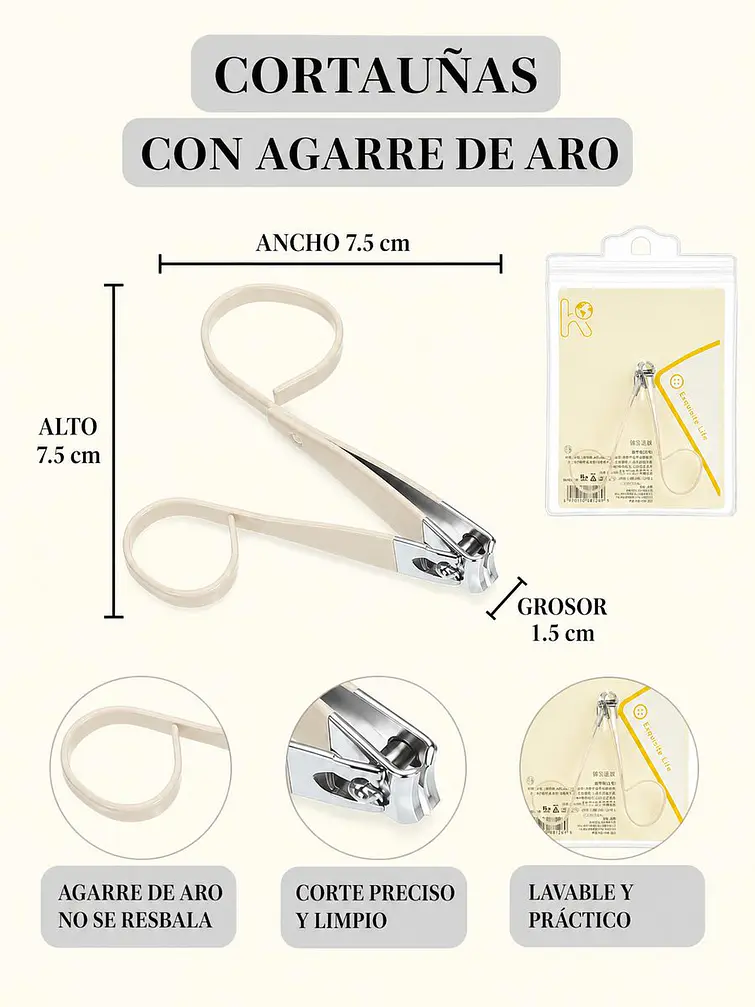 CORTAÚÑAS CON MANGO LARGO C/U 6