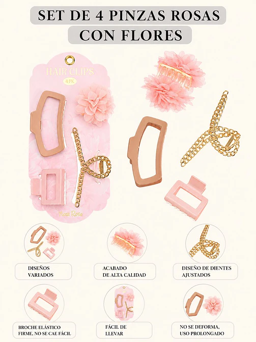 SET DE ACCESORIOS PARA PELO PCS*4 7