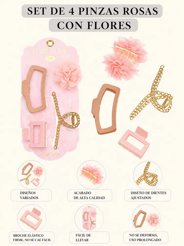 SET DE ACCESORIOS PARA PELO PCS*4 7