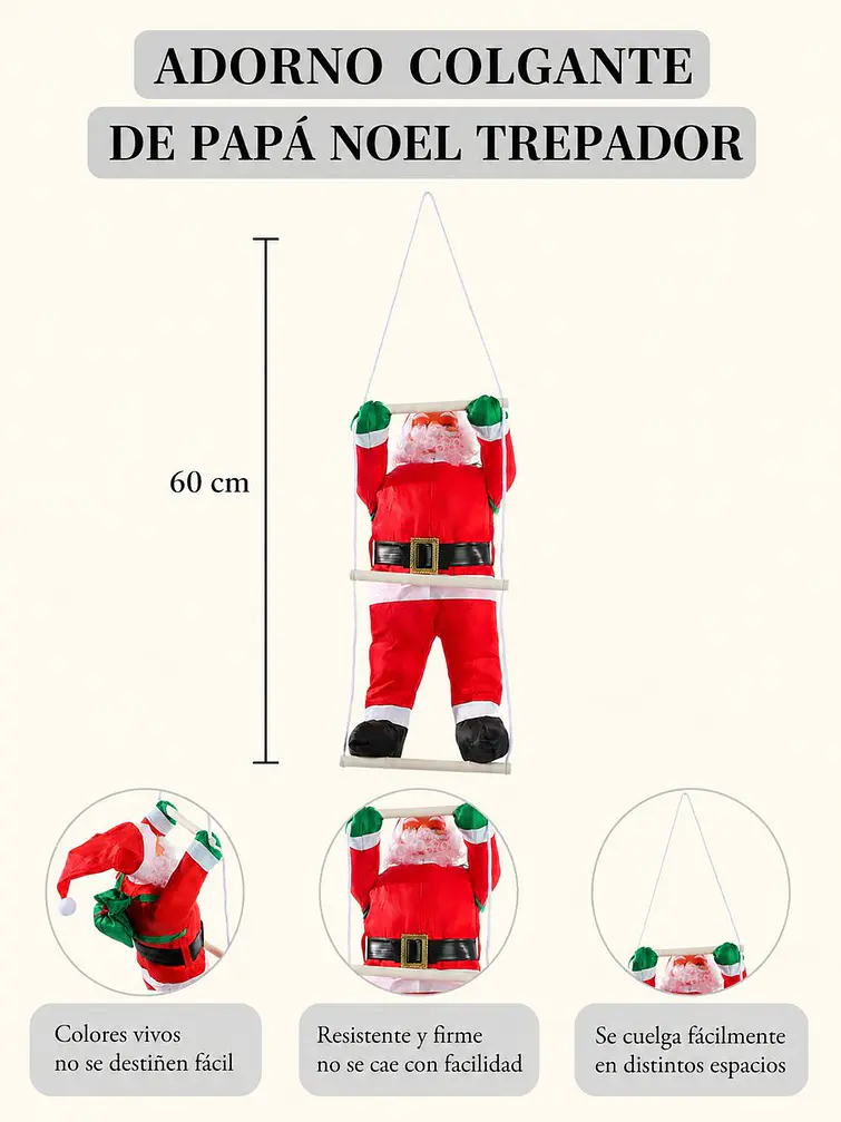 ADORNO PAPA NOEL 60 CM C/U 8