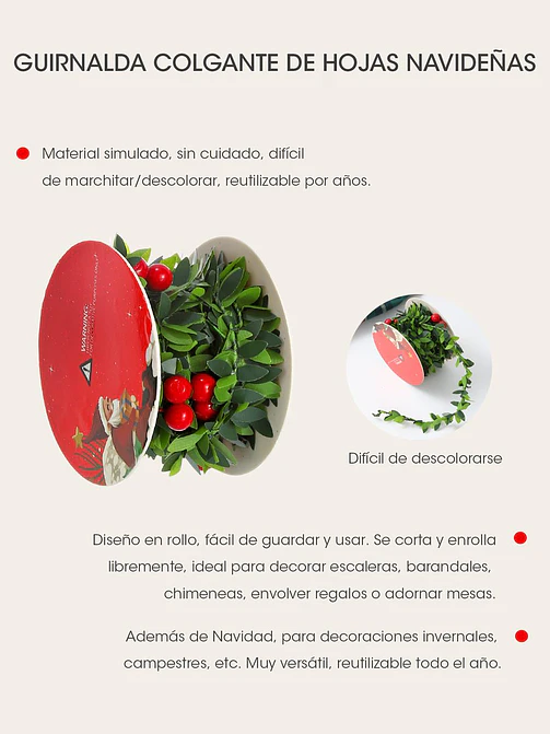 GUIRNALDA DE HOJAS Y FRUTOS ROJOS C/U 4