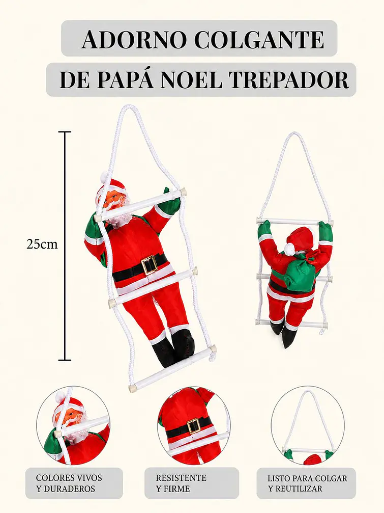 ADORNO PAPA NOEL 25 CM C/U 8