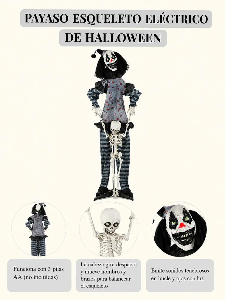 ADORNO DE HALLOWEEN PAYASO C/U 6