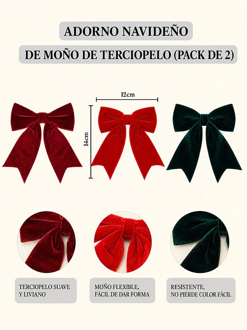 MOÑO DECORATIVO NAVIDEÑO PCS*2 7