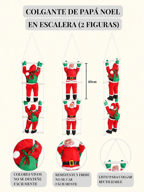 SET DE ADORNOS PAPA NOEL 40 CM PCS*2 6