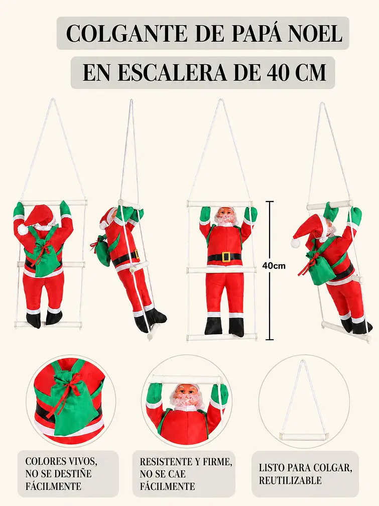 ADORNO PAPA NOEL 40 CM C/U 6
