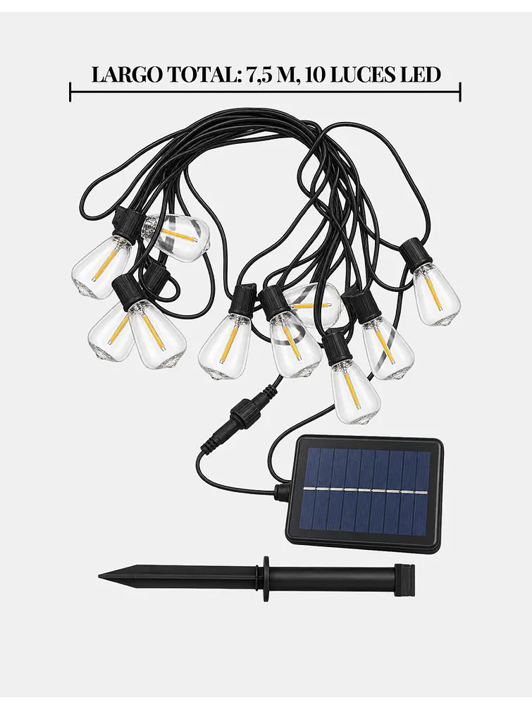 GUIRNALDA LED 10 FOCOS A 220 V 6